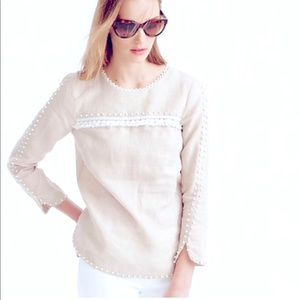 J.Crew Linen Fringe Shirt - Long Sleeve - White - 2 - Worn Once